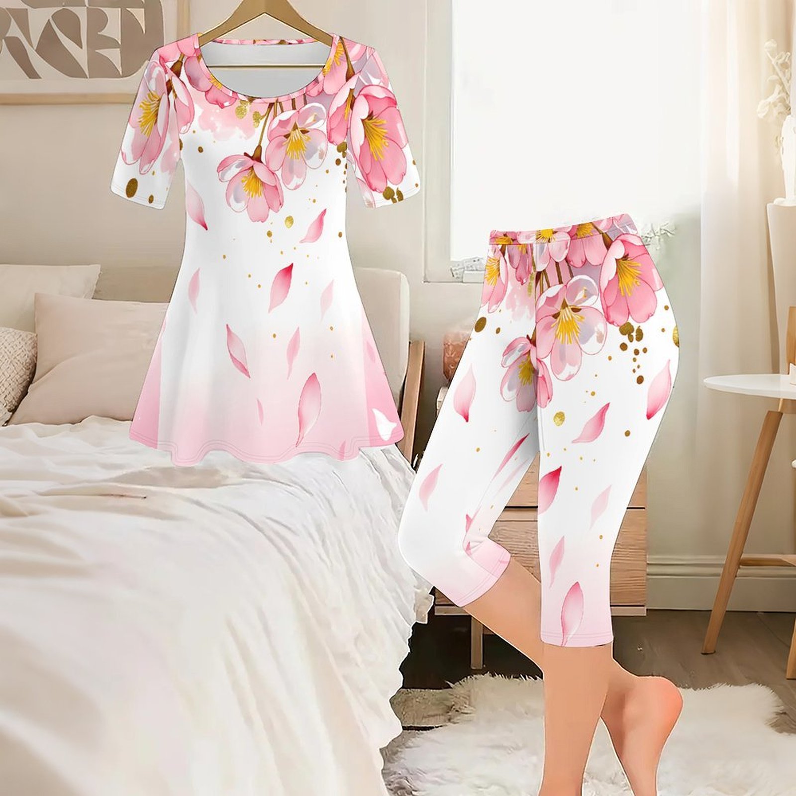 Romper Floral Print - Ensemble deux pièces imprimé vintage pour