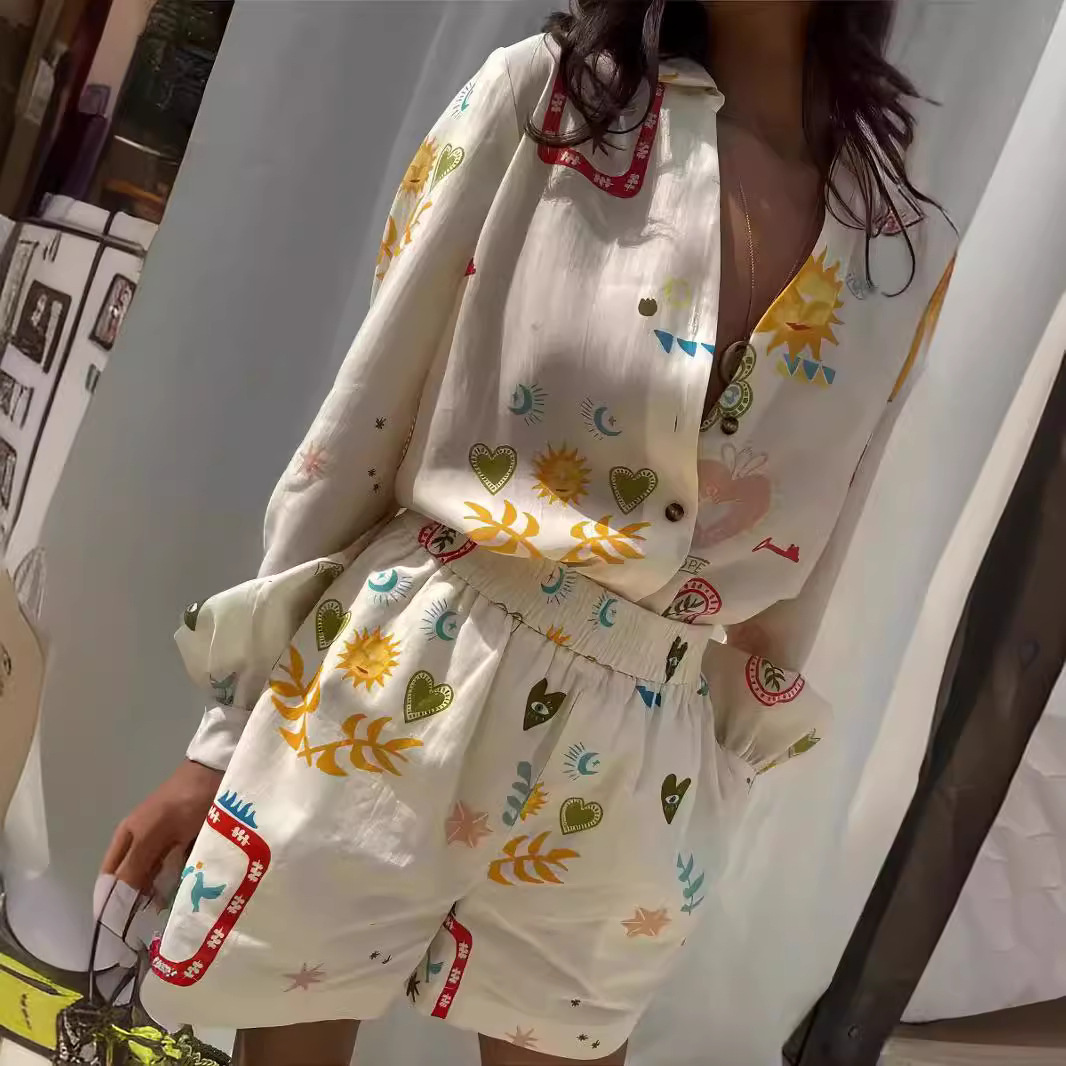 Romper Floral Print - Ensemble décontracté 2 pièces pour femme