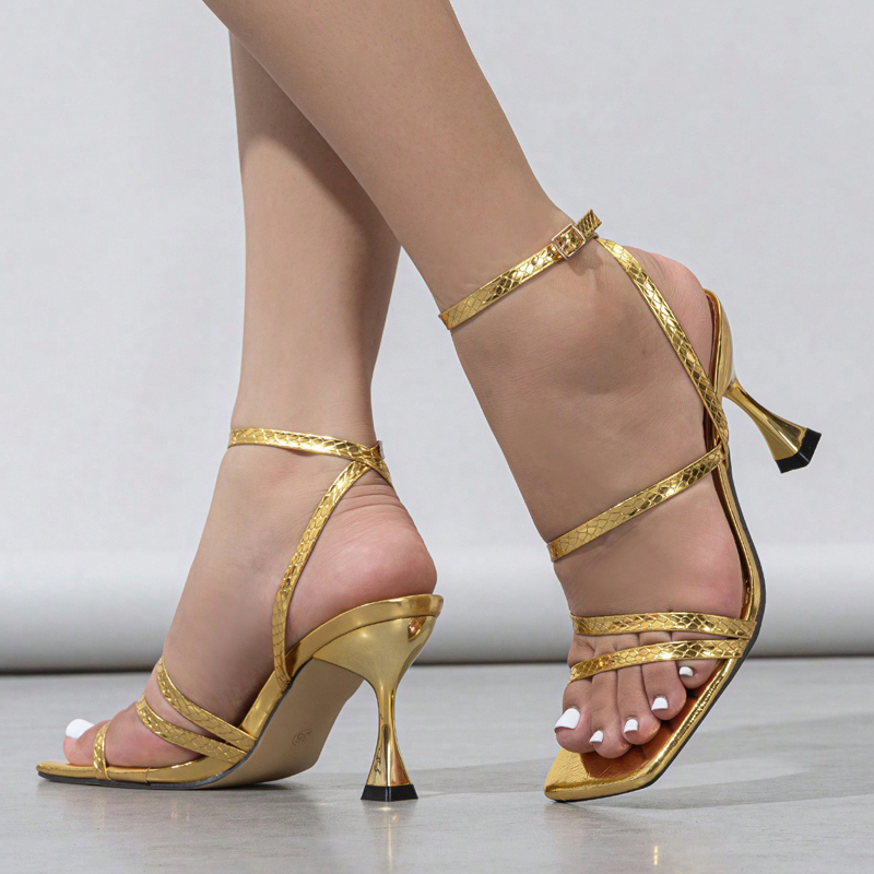 Sandales sexy en cuir imprimé  - Sandal Strappy Heeled avis et prix