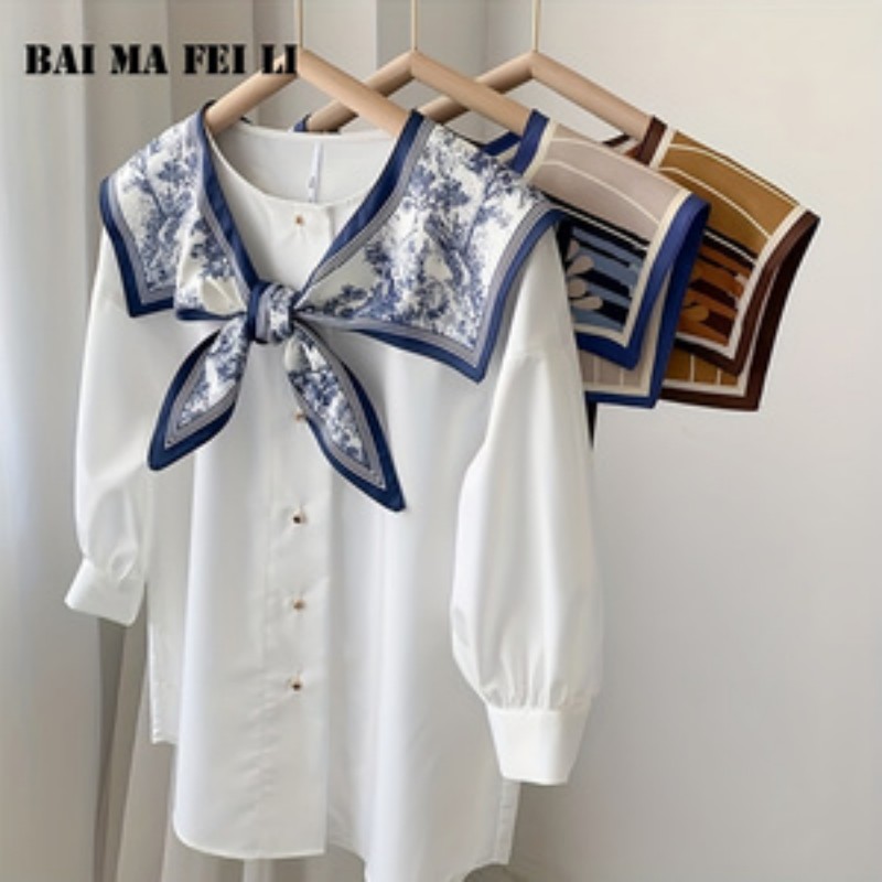Écharpe en soie polyvalente po - Blouse Off Shoulder avis et prix