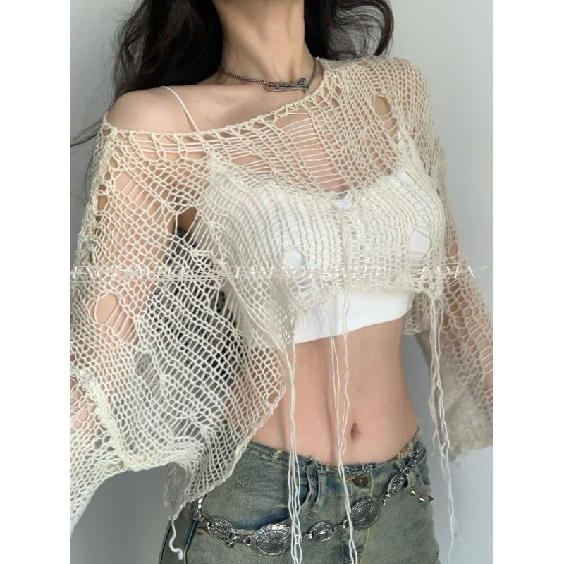 Deeptown Y2K femmes tricot t-s - Crop Top Crochet avis et prix