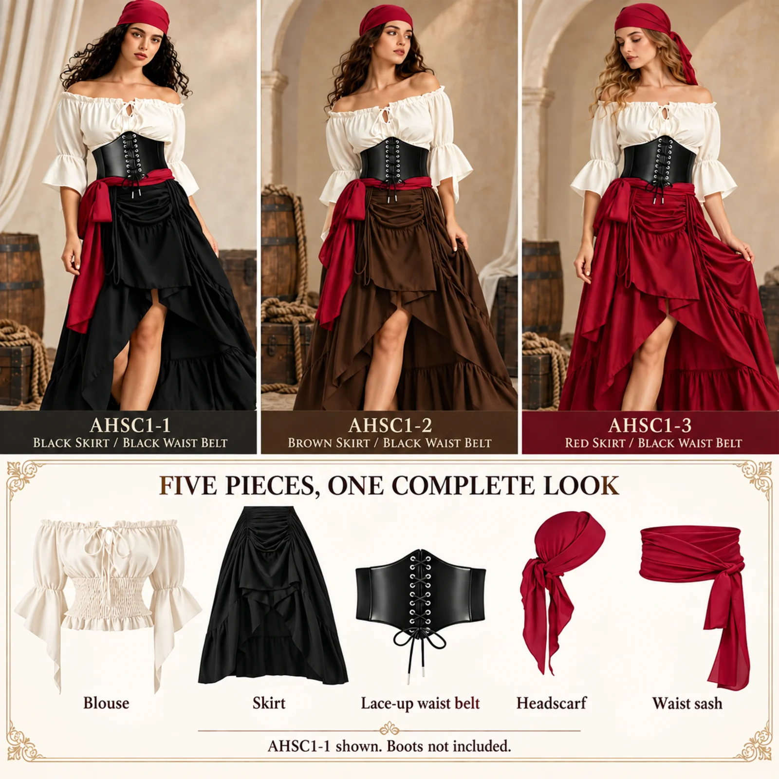 Ensemble de costume de pirate  - Blouse Off Shoulder avis et prix