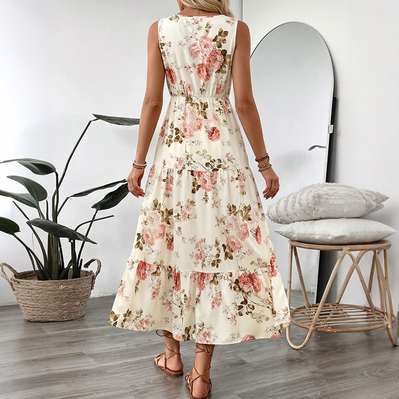 Robe midi sans manches à impri - Midi Skirt Floral avis et prix